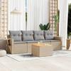 VidaXL Garden Lounge Set with Cushions 5 Pcs, Patio Sofas, Patio Furniture Set, Outdoor Furniture, Beige 3224442