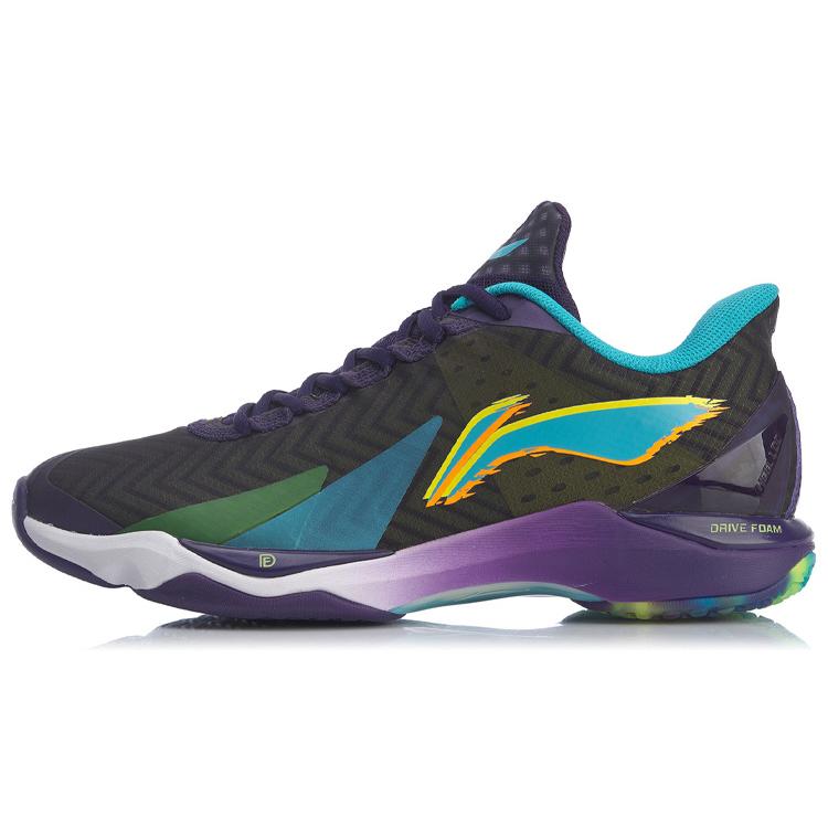 

LiNing Raid 3 Generations Anti Slip And Wear Resistant Support Low Top Badminton Shoes Black Blue Purple 44