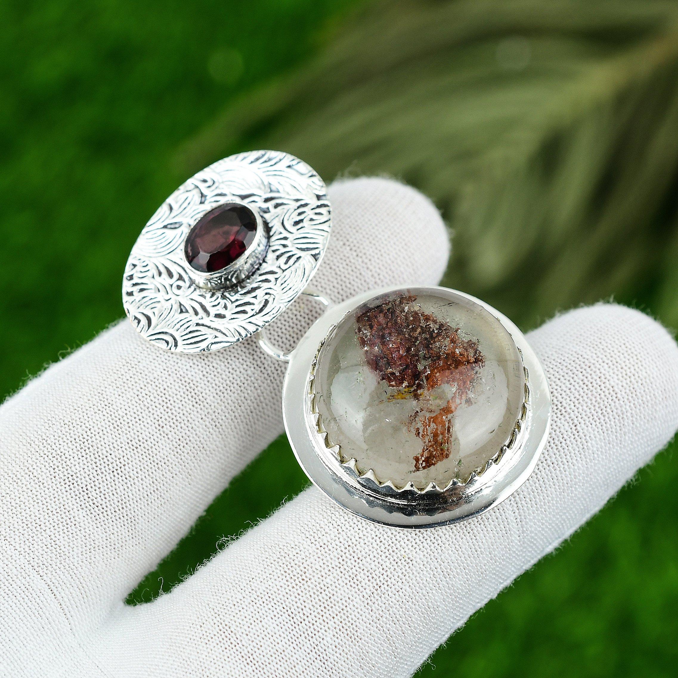 

Натуральный Элестиальный Кварц Камень Подвеска 925 Стерлинговое Серебро Индийские Украшения