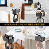 KDD Desk Organizer Desk Headphone Stand with Drink Holder Headphone Holder with 2 Wire Rotatable Headphone Hanger and Removable Storage Rack for and