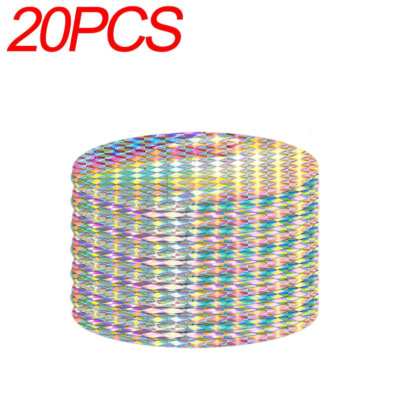 

100/20PCS Round Paste Type Bird Repellent Tape Reflective Anti Bird Scare Eflective Stick Tape Pigeon Farm Bird Chasing Tools