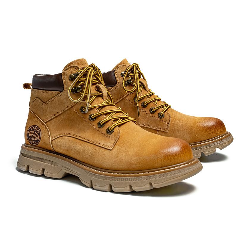 Maillard first-layer rhubarb boots retro British Martin boots thick-soled new mountaineering men's tooling boots