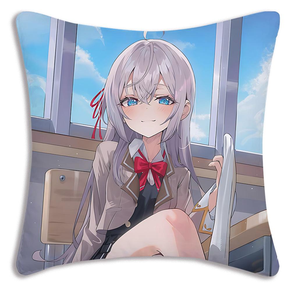 Alya Speaks In Russian Masachika Pillow Covers Cartoon Sofa Decorative Home Double-Sided Printing Short Plush Cute Cushion Cover