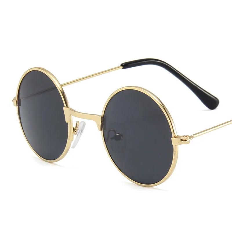 

New Cool Kids Driving Glasses Vintage Round Black Metal Sunglasses Children s Sun Glasses Boys Girls Baby UV400 Cosplay Glasses as picture