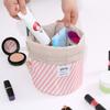 Oxford Striped Flamingo Storage Bag Travel Makeup Drawstring Organizer Pouch