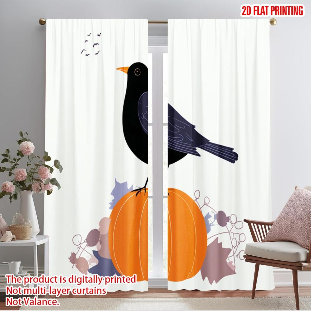 

2pcs,2D plane printing Pattern Curtains halloween ghost (17) Polyester Fabric (without rod) Holiday Ldeal for Bedroom & Various 52.50×116.00 CM 2pcs