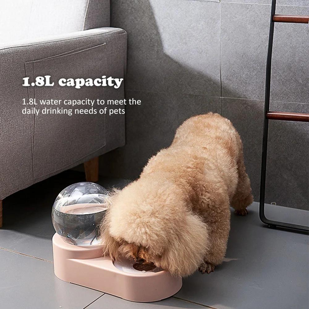Automatic Feeder for Cat, Dog, Kitten - 1.8L Food and Water Container, Bubble Pet Bowls, Fountain Drinking, Pet Supplies
