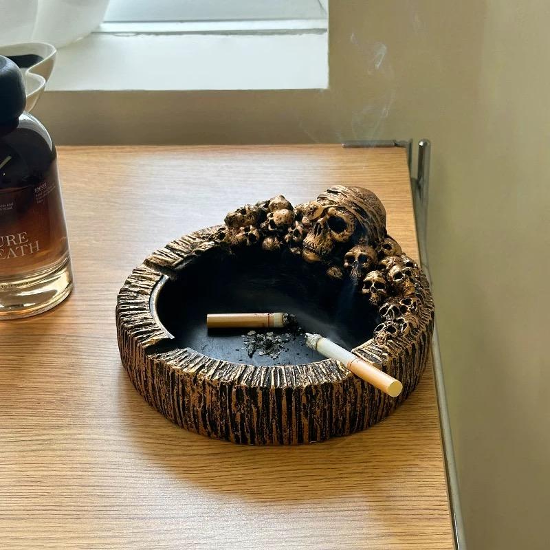 New Pattern Terrifying Skull Ashtray Home Living Room Office Desktop Decoration Ornament Ornament Gift for Father's Day
