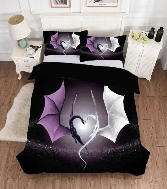 Scientisfictional Dragon Duvet Cover Set Colorful Graffiti Bed Linen Set Bohemia Comforter Bedding Set Bedroom Set Queen