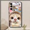 Funny Cute Cat   Phone Case For Samsung Galaxy A73,A72,A71,A70,A53,A52,A51,Soft Silicone Black Cover