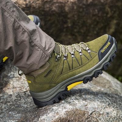 Men Hiking Shoes Green Sneakers for Men Casual Outdoor Athletic Shoes Anti Slip Large Size