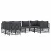 6 Piece Garden Lounge Set with Cushions Anthracite Steel