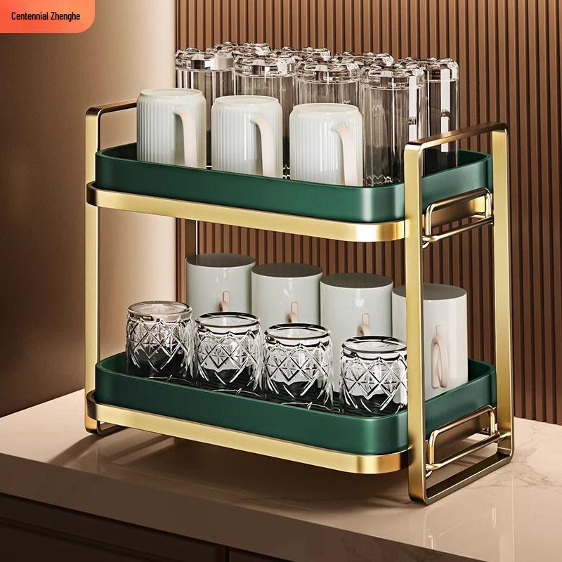 Double-Layer Desktop Tea Set & Cup Draining Rack