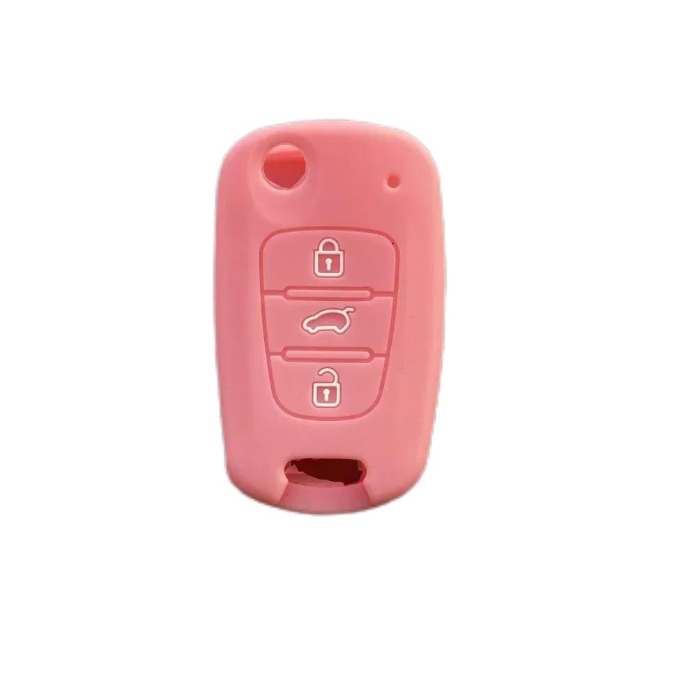 For Hyundai Elantra Accent I20 I30 Ix20 Ix35 Kia Sportage Rio3 Soul Optima Ceed Pro K5 K2 Silicone Car Key Case Cover Keychain