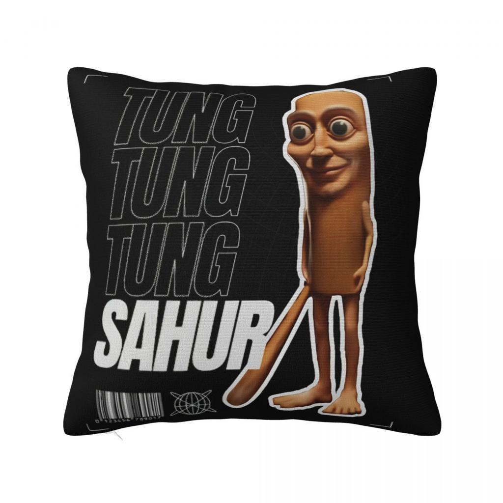 Tung Tung Tung Sahur Square Pillow Case Italian Brainrot Meme Cushion Covers Fashion Decorative Pillowcover for Seat 18