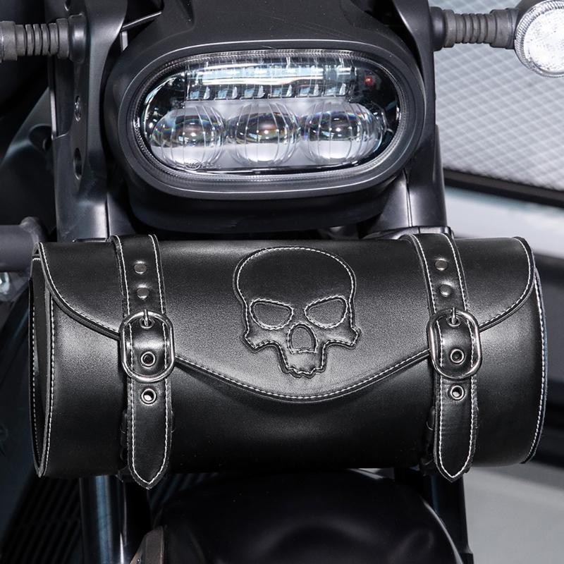 Motorbike Tool Bag Front Fork Handlebar Bag Storage Pouch Universal Front Bag Motorcycle Front Bag Vintage Saddlebag