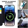 For iPhone 16e 16 15 14 13 12 Pro Max 16 Plus Ring Stand Case Compatible with Magnetic Slim Fit Flip Wallet Case with Card Slot