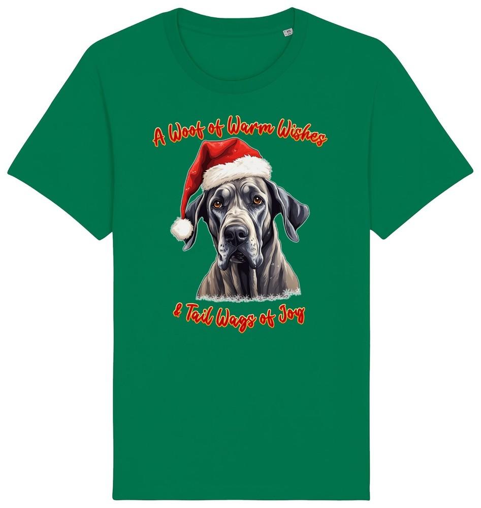 

Mens Womens Great Dane Christmas T-Shirt Santa Dog Woof Wishes Dogs Gift 4XL