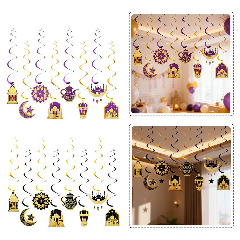 Spiral Hanging Ornament Moon Festival Party Home Decor Ceiling Window Decoration Premium Paper Elegant Celebration DIY Theme
