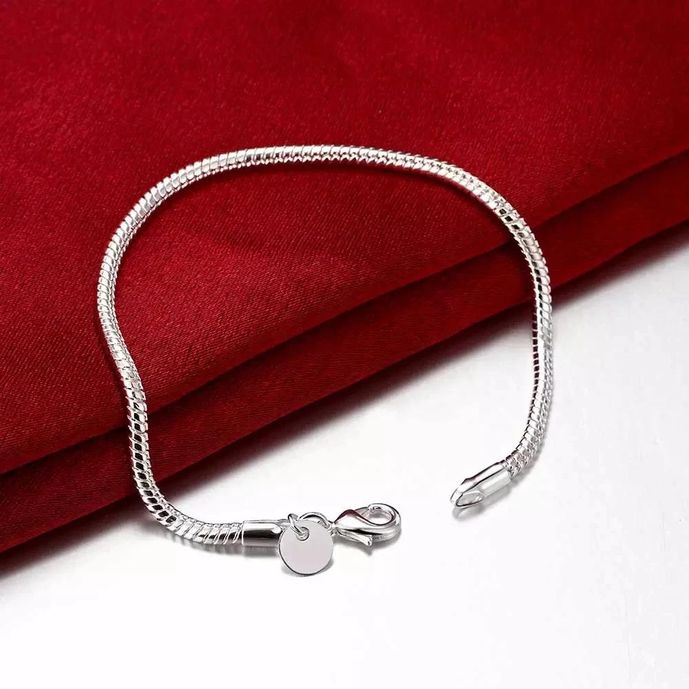 3MM Snake bone chain   Copper bracelets neckalce Jewelry sets for women man Fashion Party wedding Christmas Gift