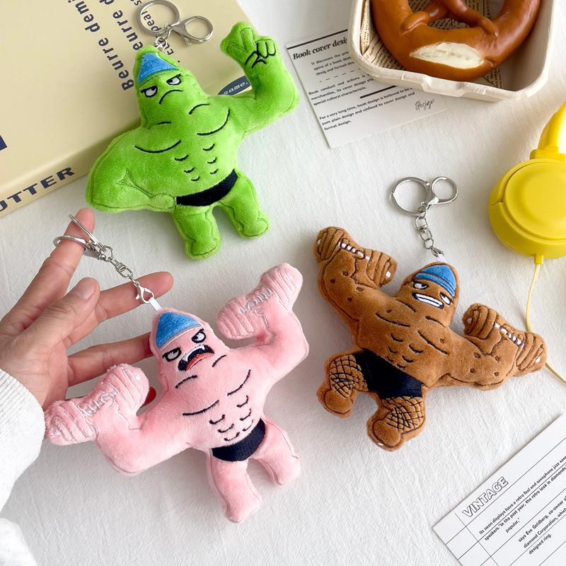 Creative Cartoon Plush Keychain For Gym Bags With Pp Cotton Filling