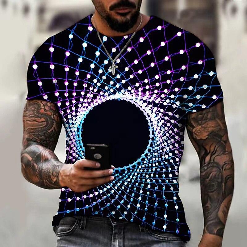 Fashion Men's T-Shirts 3d Vortex Printed Men's Clothing Street Designer Short Sleeved Loose Oversized Tshirts Daily Casual Tops