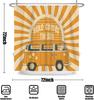 Here Comes The Sun Douchegordijn 72x72 Inch Boho Vintage Bloemen Bus Retro Hippie Oranje Zon Zonneschijn Omkeerbaar voor Thuis