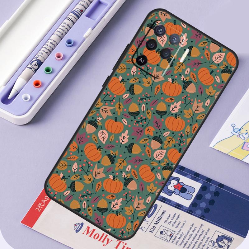 Autumn Leaves Fall Halloween For OPPO A93 A83 A91 A52 A72 A54 A74 A94 A5S A5 A9 A31 A53 A15 A16 Phone Case Back Cover