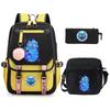 Animation Cartoon Peripheral Primary And Secondary School Students Schoolbag Multi-Functional Large-Capacity Leisure Backpack Three-Piece Set