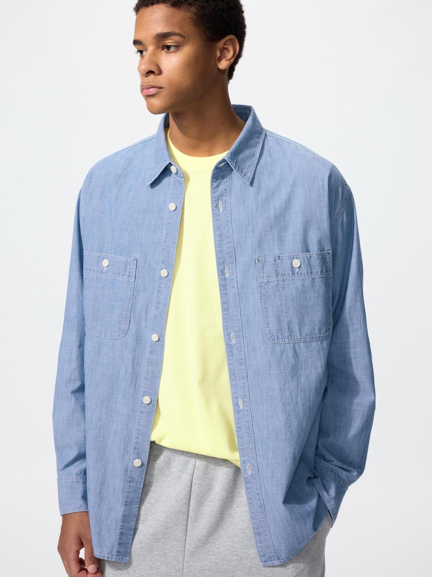 Uniqlo Япония Шамбре Оверсайз Рубашка