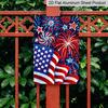 2D Flat 1pc 4th of July Fireworks Metal Sign 7.87x11.81inch - Aluminum Patriotic Independence Day Decor for Home, Yard, Patio - Durable USA Themed