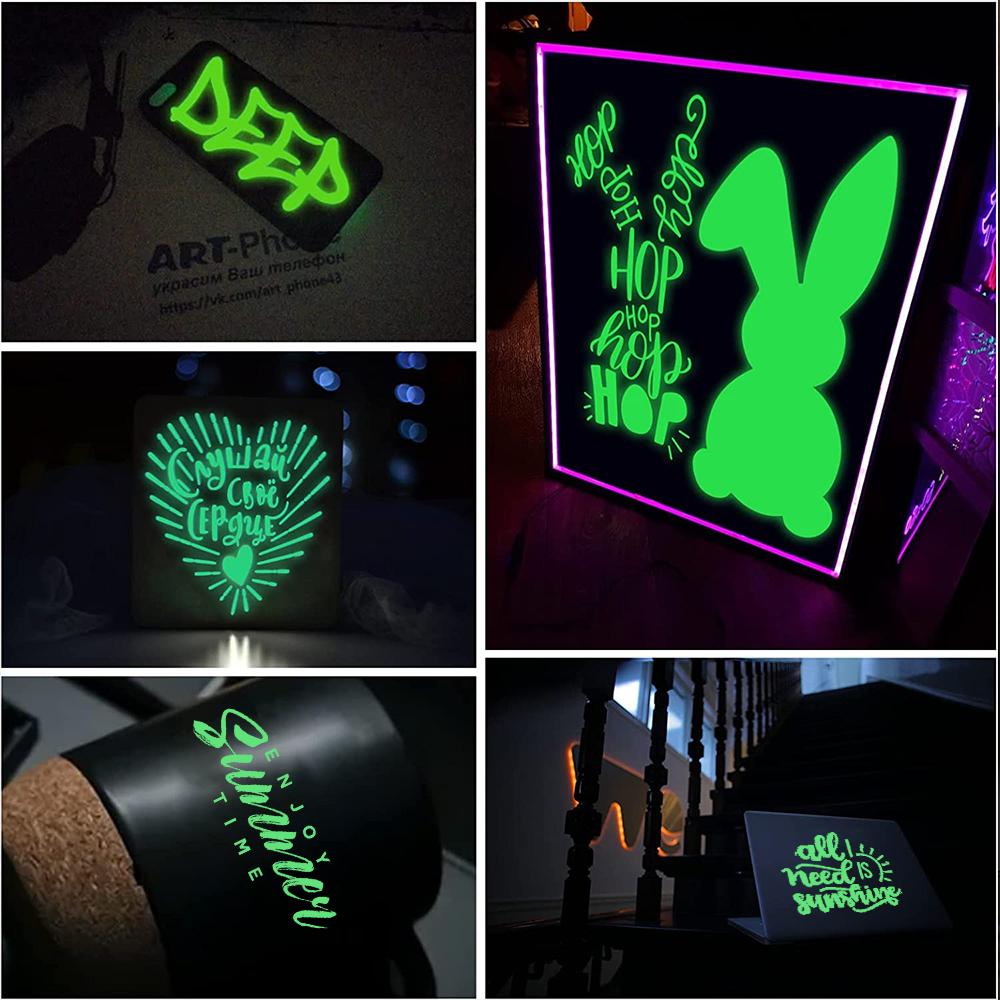 Fluorescent Luminous Adhesive Vinyl Removable Glow in the Dark Sheet Film for DIY Wall Window Mugs Decal Home Decoration For Cut