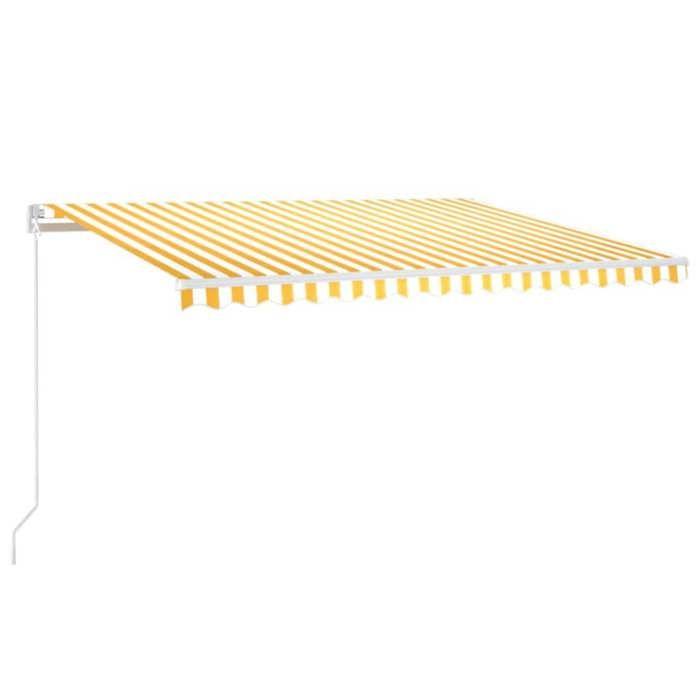Maison Exclusive - Auvent manuel rétractable avec LED 400x350 cm Jaune et blanc