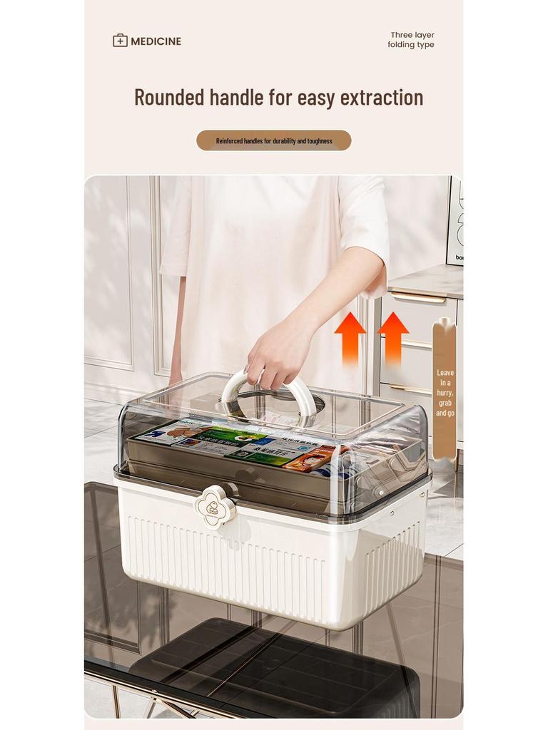 Transparent Multi-Layer Family Medicine Box: Large Capacity First Aid Storage