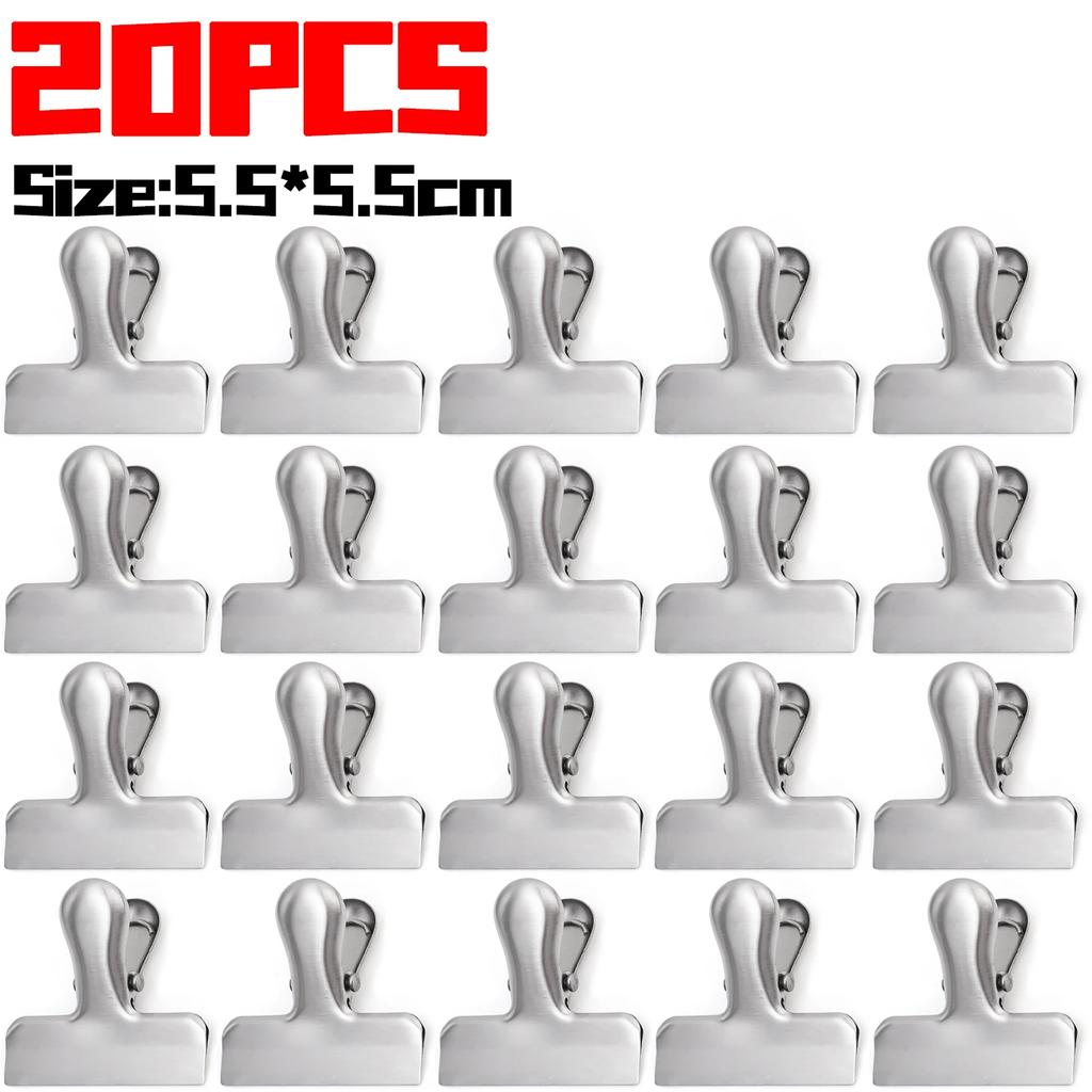 Stainless Steel Food Sealing Clips Snack Potato Chips Pockets Clip Vacuum Fresh-keeping Clamps Kitchen Storage Bag Clip Gadgets