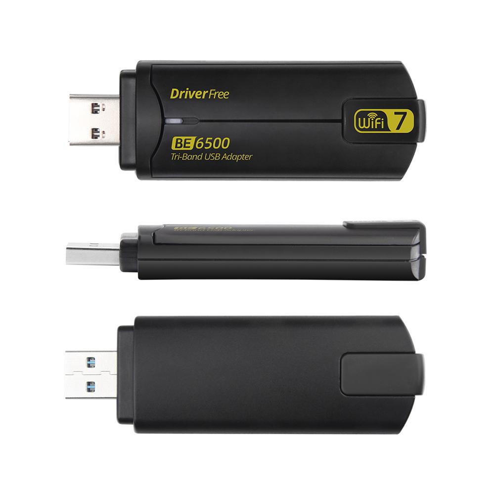 6500Mbps WiFi 7 USB WiFi Adapter BE6500 WiFi Dongle Tri-Band 2.4&5.8&6GHz Wireless Network Card Free-Drive for Win 10/11