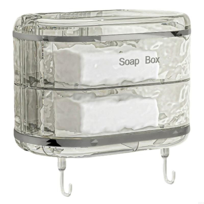 Suction Cup Soap Holder Box Strong Adhesive Soap Dish with Elegant Color Pattern