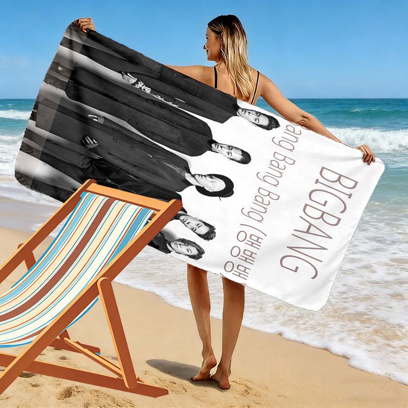 Bigbang Print Beach Towel, Large Soft Quick Dry Towel for Beach Camping Swimming