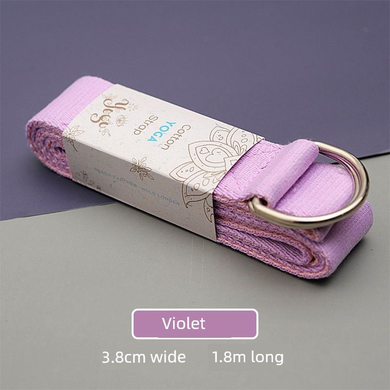 

Grom Yoga Stretch Belt Monochrome Two-Color Cotton Stretch Stretch Strap Fitness Balance Training Open Shoulder Yoga Aids Violet