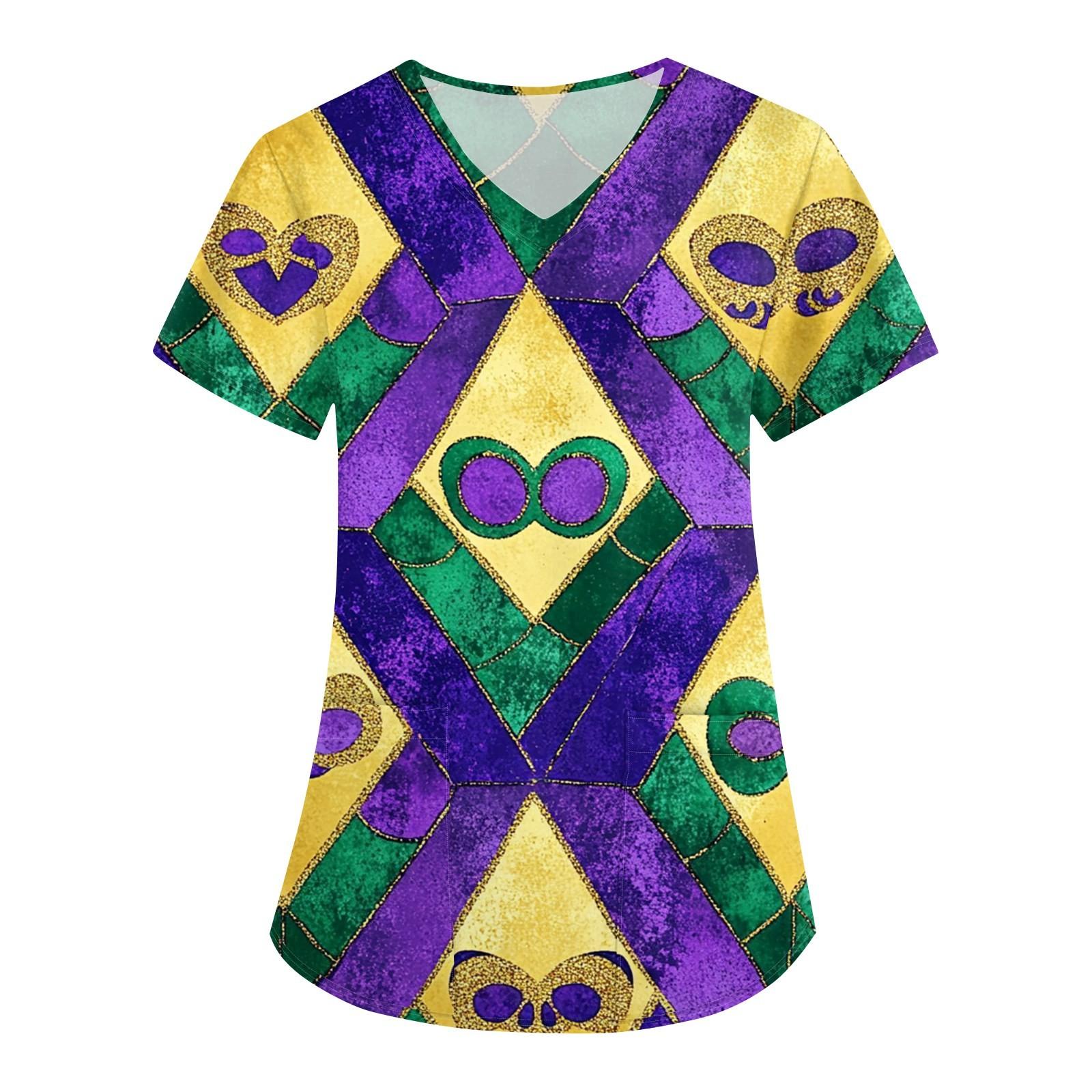 

Женская мода V-образный вырез с короткими рукавами рабочая одежда с карманами карнавальный принт верхняя одежда по уходу L