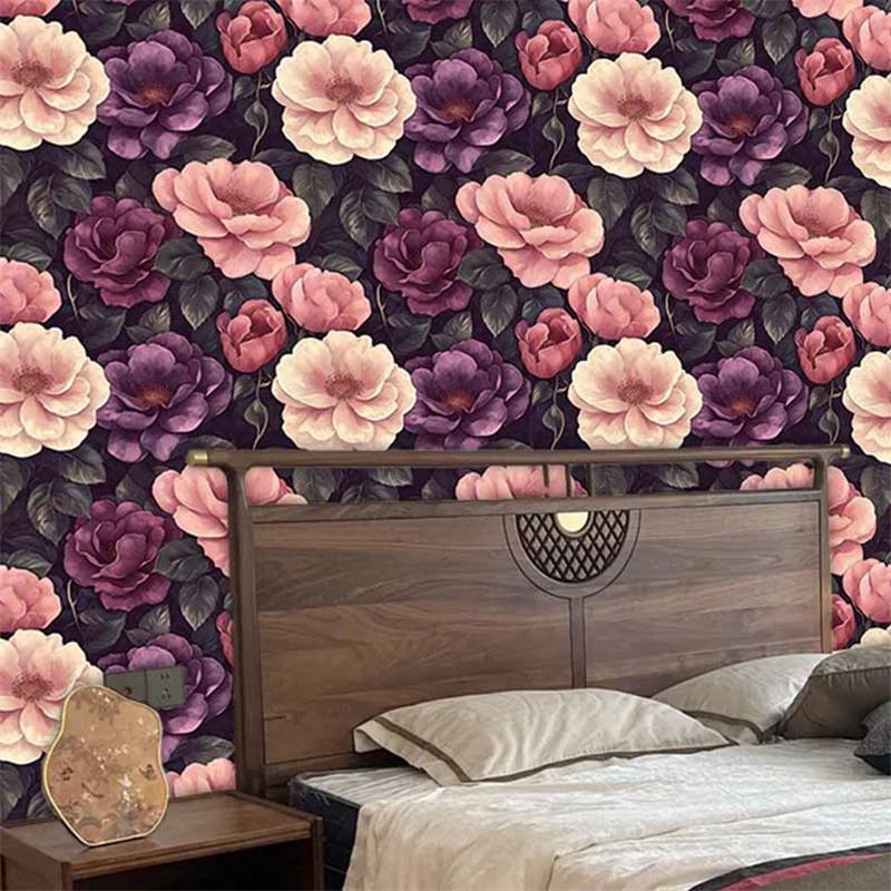 Vintage Floral Wallpaper Wainscoting Sticker Self-Adhesive Waterproof Moisture-Resistant Wall Decoration Renovation Upcycling
