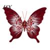 Lightweight Plastic Butterfly Ornaments Velvet Christmas Ornaments, Artificial Glitter Sequins Xmas Tree Three Dimensional Decoration for Holiday New