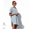 Spring Summer Denim Shirt Dress 2025 Women's Casual Loose Single Breasted Dress Simple Retro Commuter Female Office Denim Short Dresses
