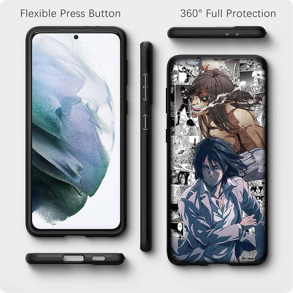 For Samsung Galaxy S25 S24 S23 S22 Ultra FE Plus A37 A57 A56 A55 A06 A16 A15 A36 A26 A35 A05 A25 A54 A34 Case Comics Attack On Titan Eren Jaeger Levi