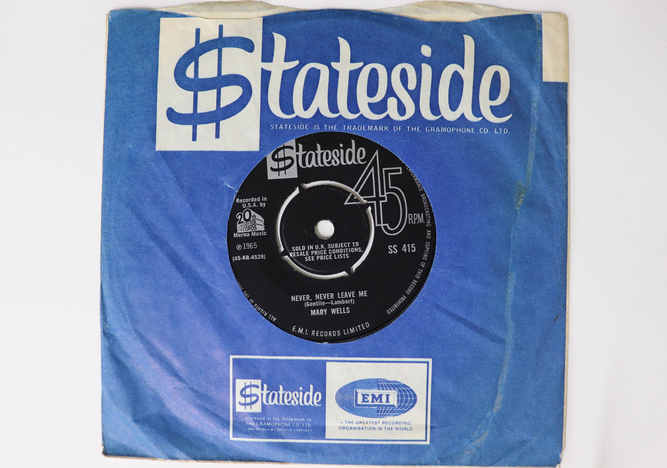 

7inch Record MARY WELLS Never Never Leave Me SS415 STATESIDE 1965 UK SoulFunk Used