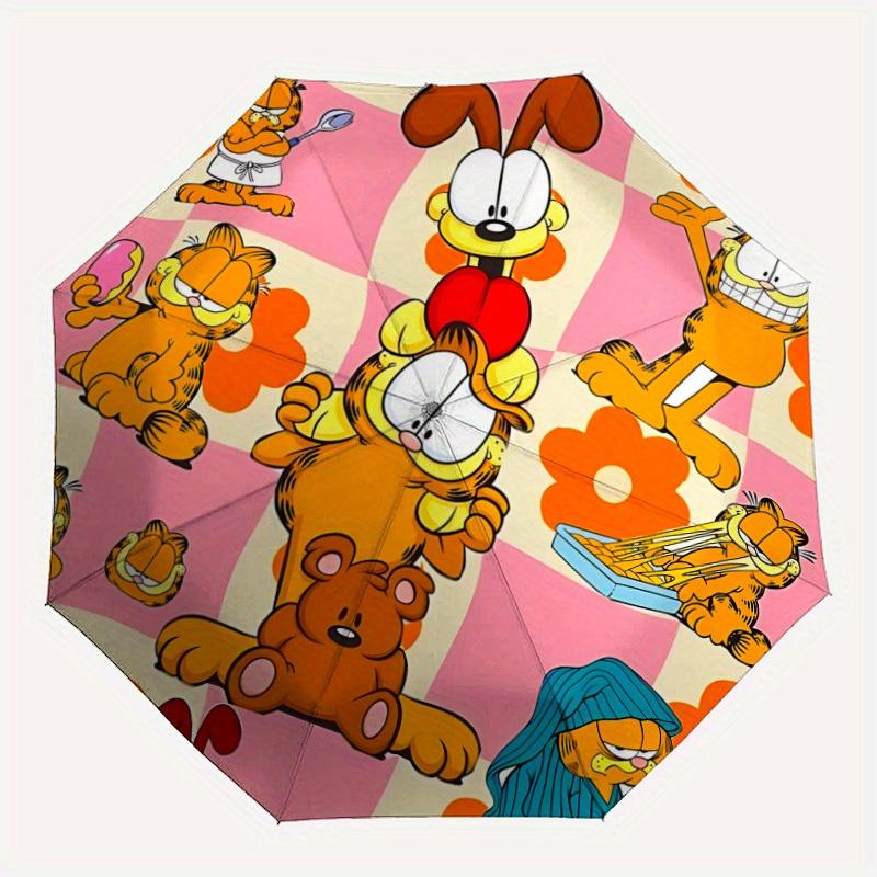 

1pc Garfield Pets Self-Folding Umbrella, 8-Bone Compact Travel Umbrella, Durable Plastic And Iron Frame092