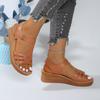 Fashion 2025 Hot Sale Ladies Shoes Open Toe Women's Sandals Summer Rome Hollow Solid Outdoor Casual Comfortable Beach Wedge Sandals