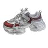 Leather sneakers women's 2024 season handsome trend fashion fried street small man platform dad shoes