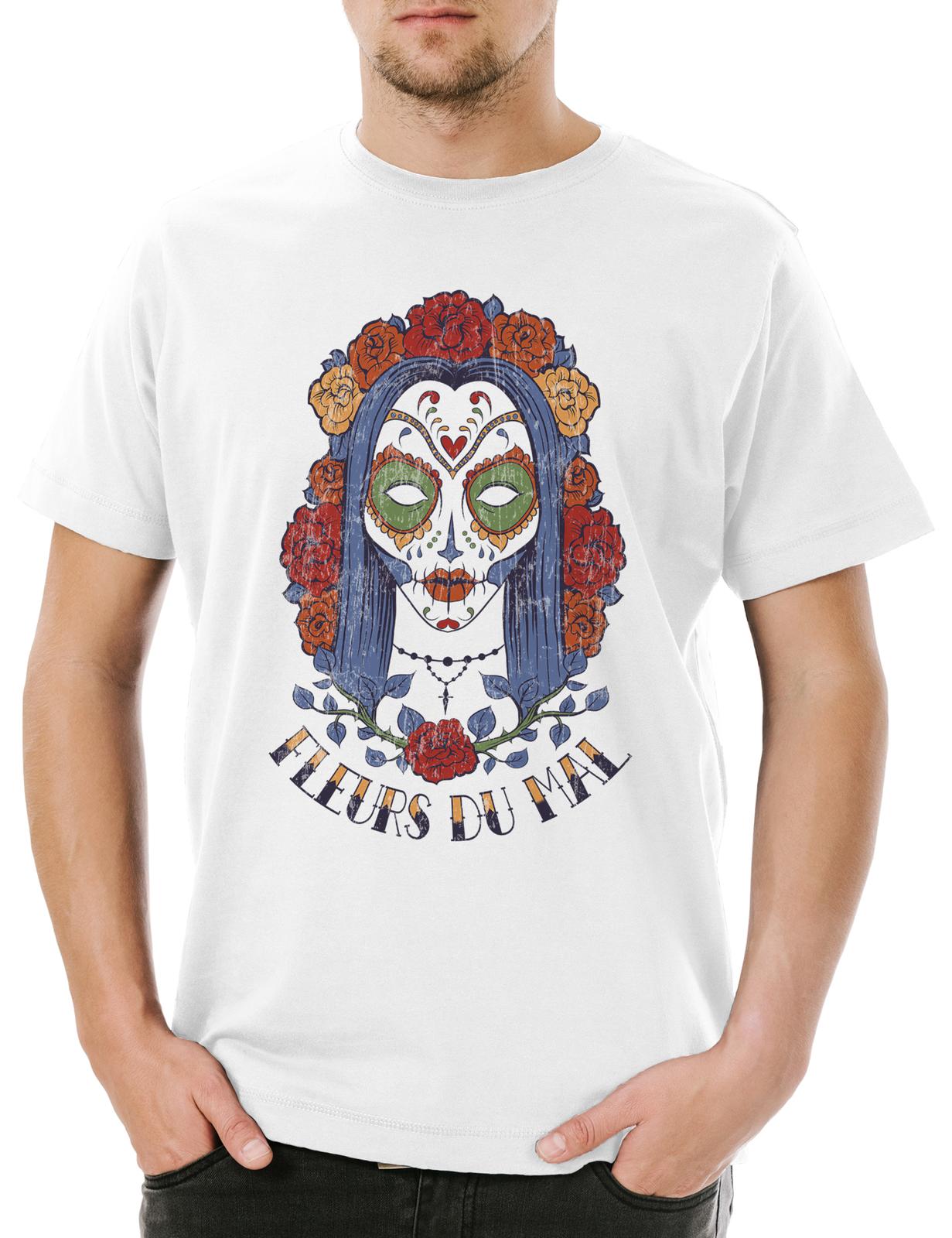 Fleurs Du Mal Men s T-Shirt Mens Womens Tees Top Skull Tattoo Mexico Sugar Skull Latin Girl Art S