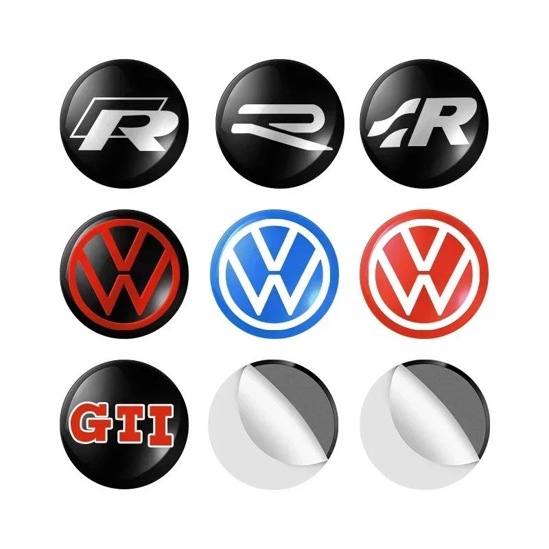 W128W127Car Key Sticker Auto Control Keychain Badge Accessories For Volkswagen Tiguan Bora POLO PASSAT CC Touran GOLF Jetta Arteon